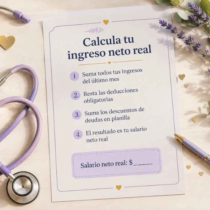 Página interior del capítulo de diagnóstico con la tabla de ingreso neto real