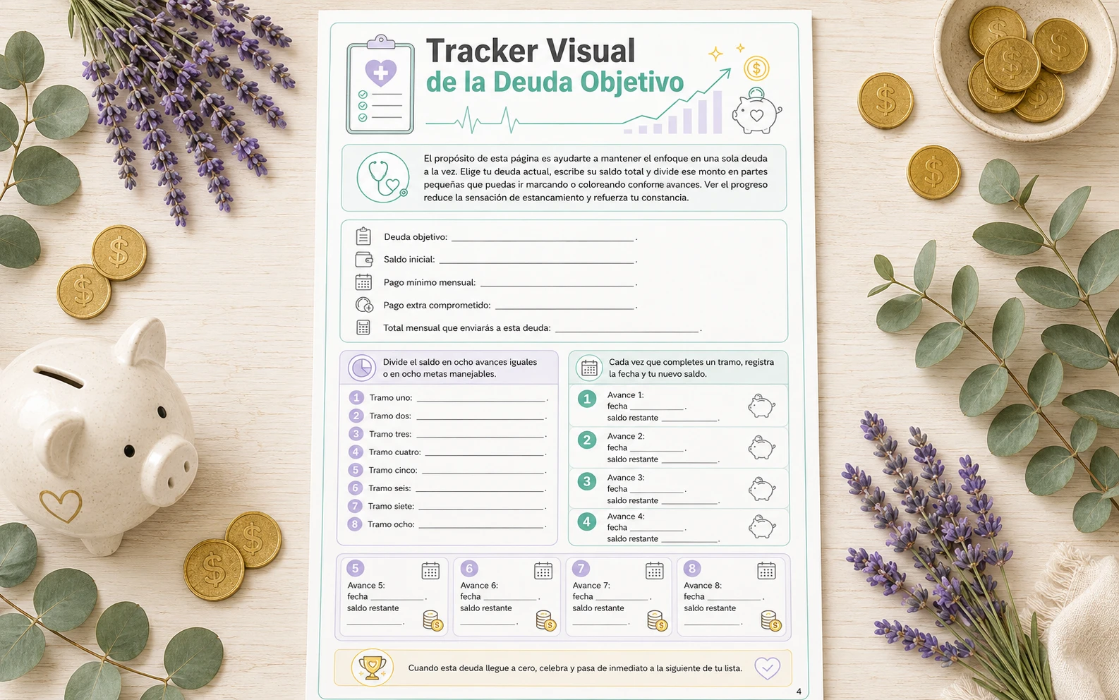 Página Tracker Visual de la Deuda Objetivo